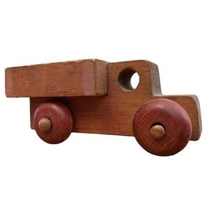 Vintage Toy Pickup Truck Wood Wheels Moving Montgomery Schoolhouse  Vermont